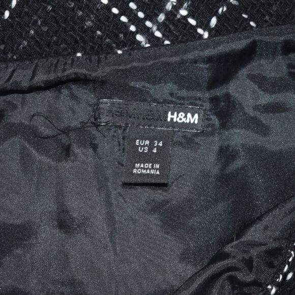 H&M Fit & Flared Mini Tweed Skirt Size 4 - Picture 4 of 7